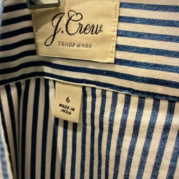 J. Crew Side Button Striped Blue Skirt - Picture 2 of 6